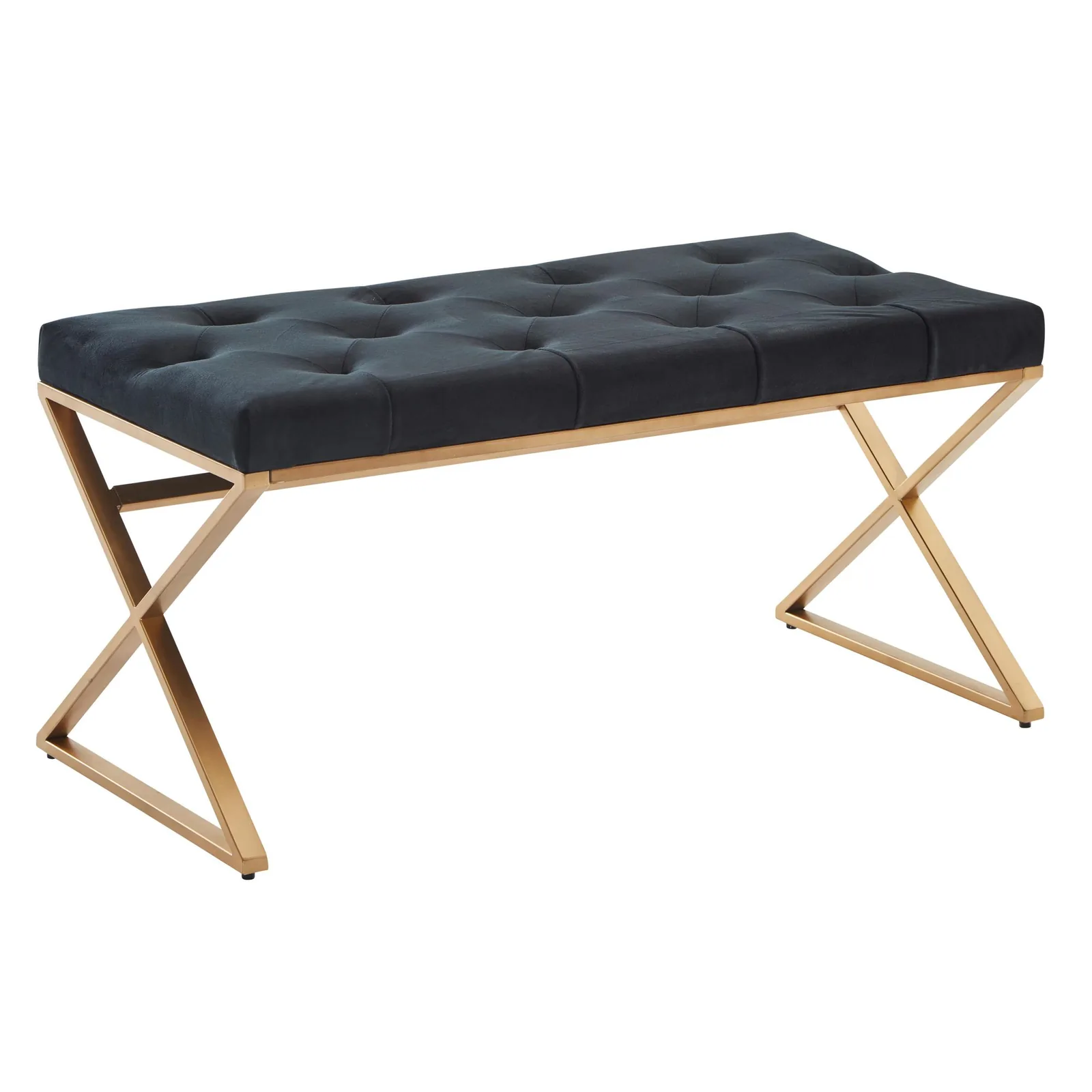 FineBuy gepolsterte Sitzbank, Schwarz – 90 cm