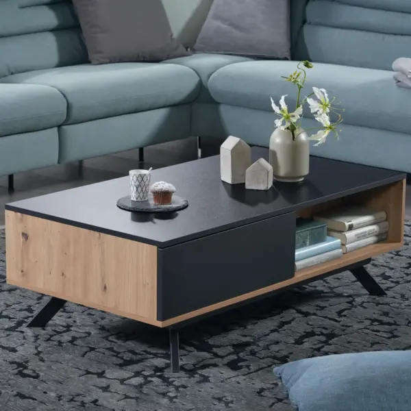 FineBuy Couchtisch, Braun – 110 × 60 × 38 cm