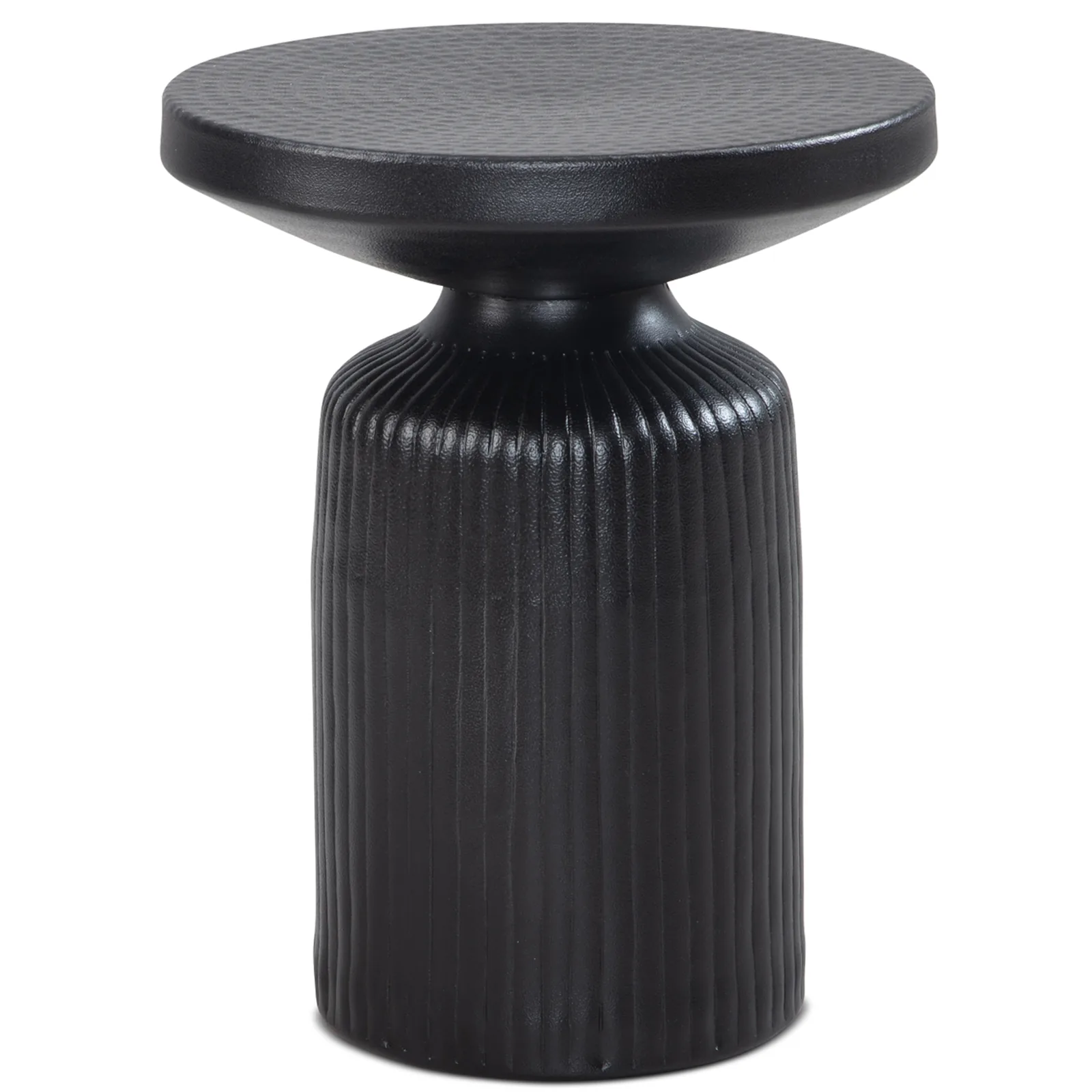 FineBuy Orientalischer Beistelltisch aus Aluminium, Schwarz – 40 cm