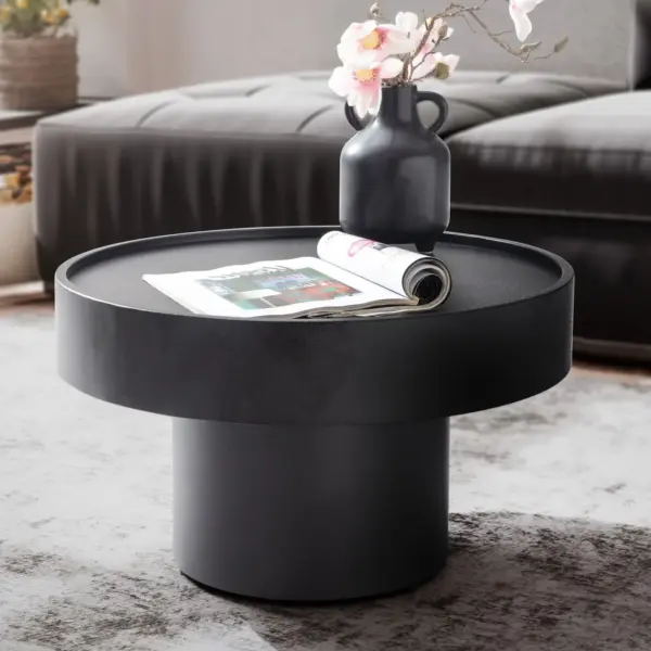 FineBuy Design Couchtisch aus Aluminium, Schwarz – 60 cm FineBuy Design Couchtisch aus Aluminium, Schwarz – 60 cm