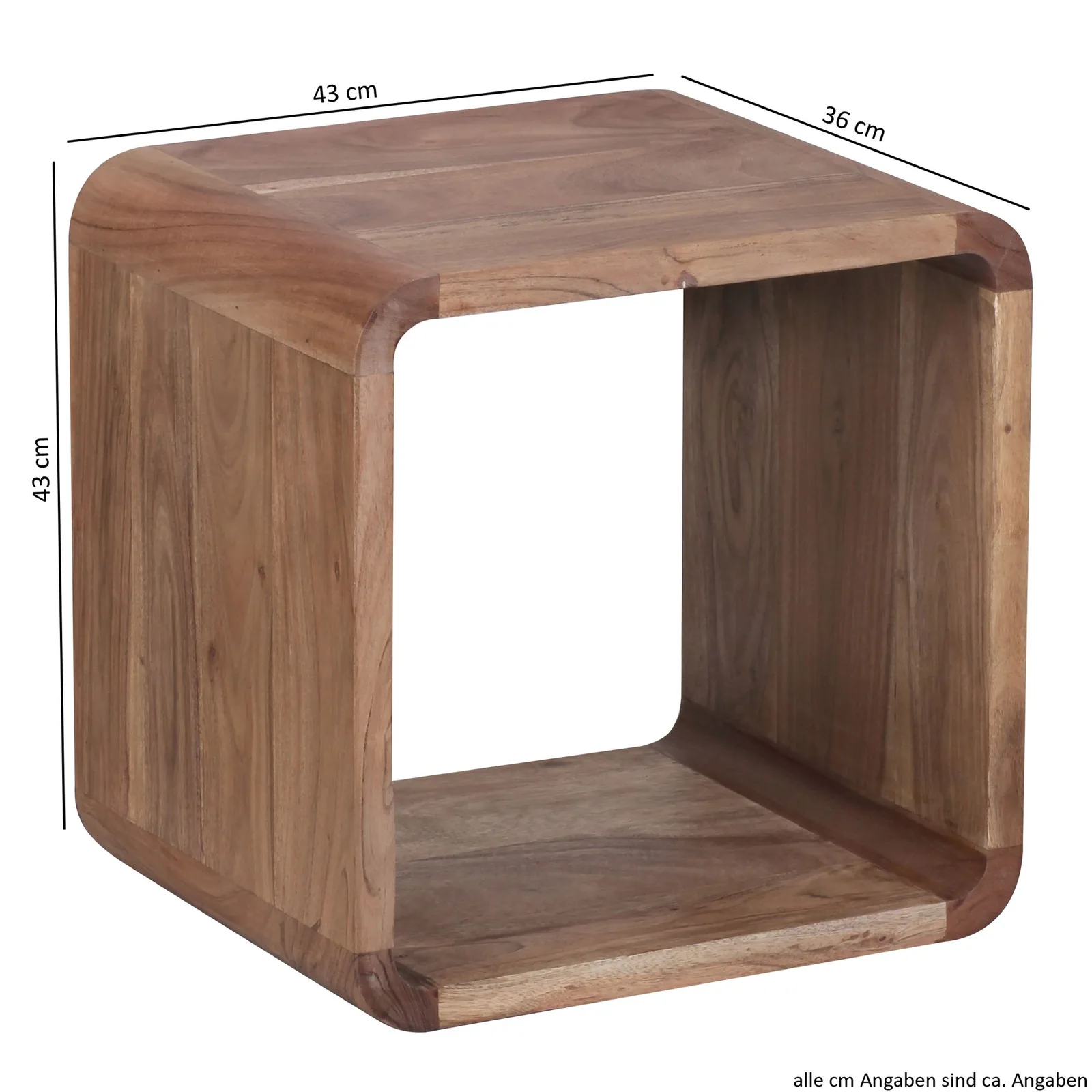 FineBuy 2er Set Satztisch Massivholz Design Couchtisch Akazie 2 Tische, Braun