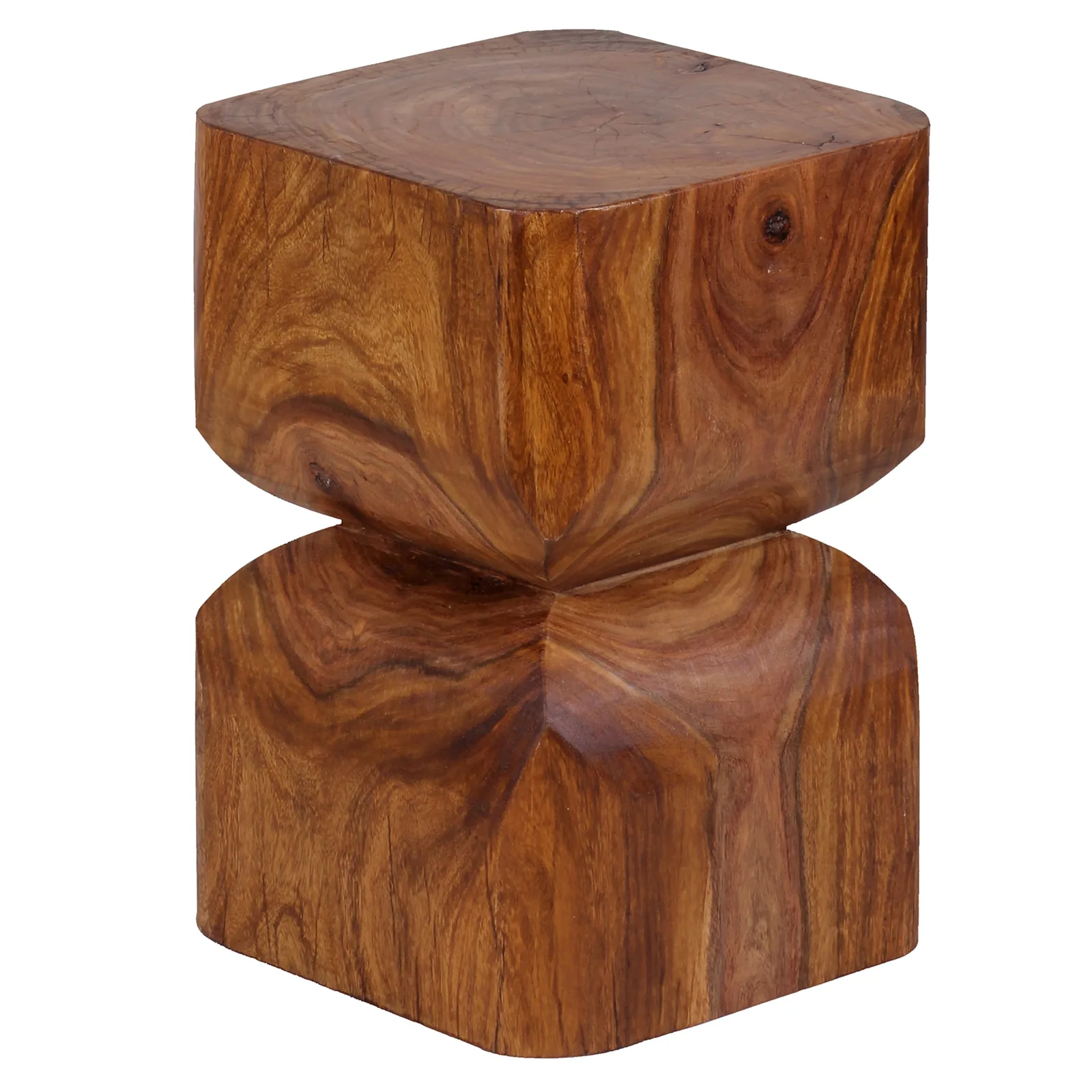 FineBuy Beistelltisch FB43540 Sheesham Vollholz, Braun – 30 × 45 × 30 cm