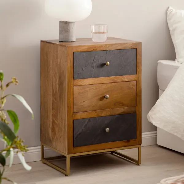 FineBuy Nachttisch, 40 × 60 × 30 cm – für Boxspringbett