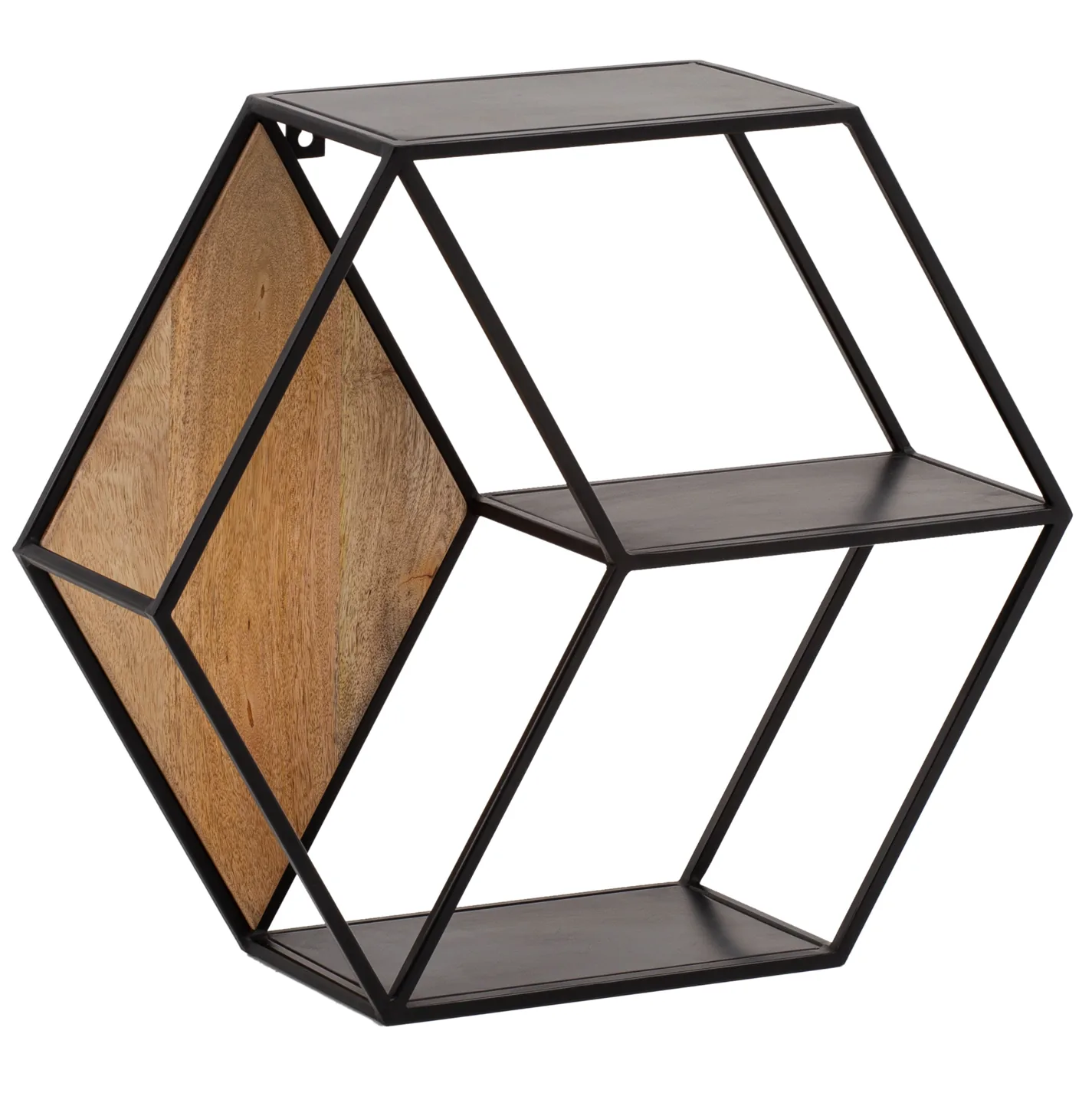 FineBuy Wandregal, Schwarz – 60 × 52 × 20 cm