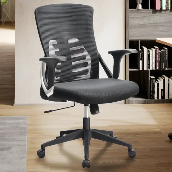 FineBuy Bürostuhl Mesh-Bezug Schreibtischstuhl bis 120 kg, Schwarz FineBuy Bürostuhl Mesh-Bezug Schreibtischstuhl bis 120 kg, Schwarz
