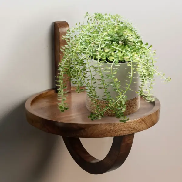 FineBuy Wandregal, Braun – 30 × 33 × 30 cm