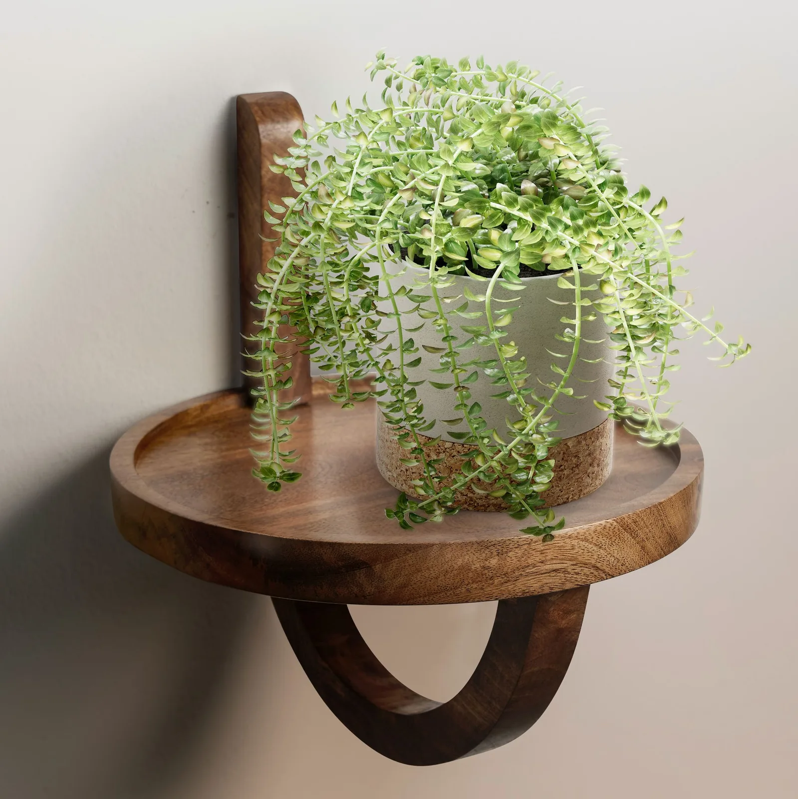 FineBuy Wandregal, Braun – 30 × 33 × 30 cm