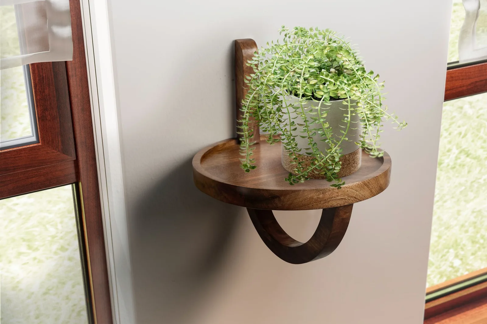 FineBuy Wandregal, Braun – 30 × 33 × 30 cm