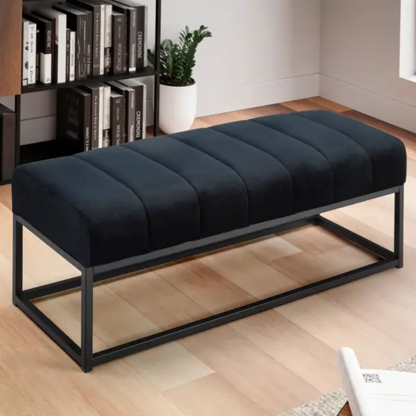 FineBuy gepolsterte Sitzbank, Schwarz – 108 cm FineBuy gepolsterte Sitzbank, Schwarz – 108 cm