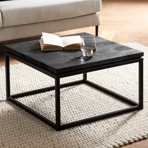 FineBuy Design Couchtisch Mango Massivholz, Schwarz FineBuy Design Couchtisch Mango Massivholz, Schwarz