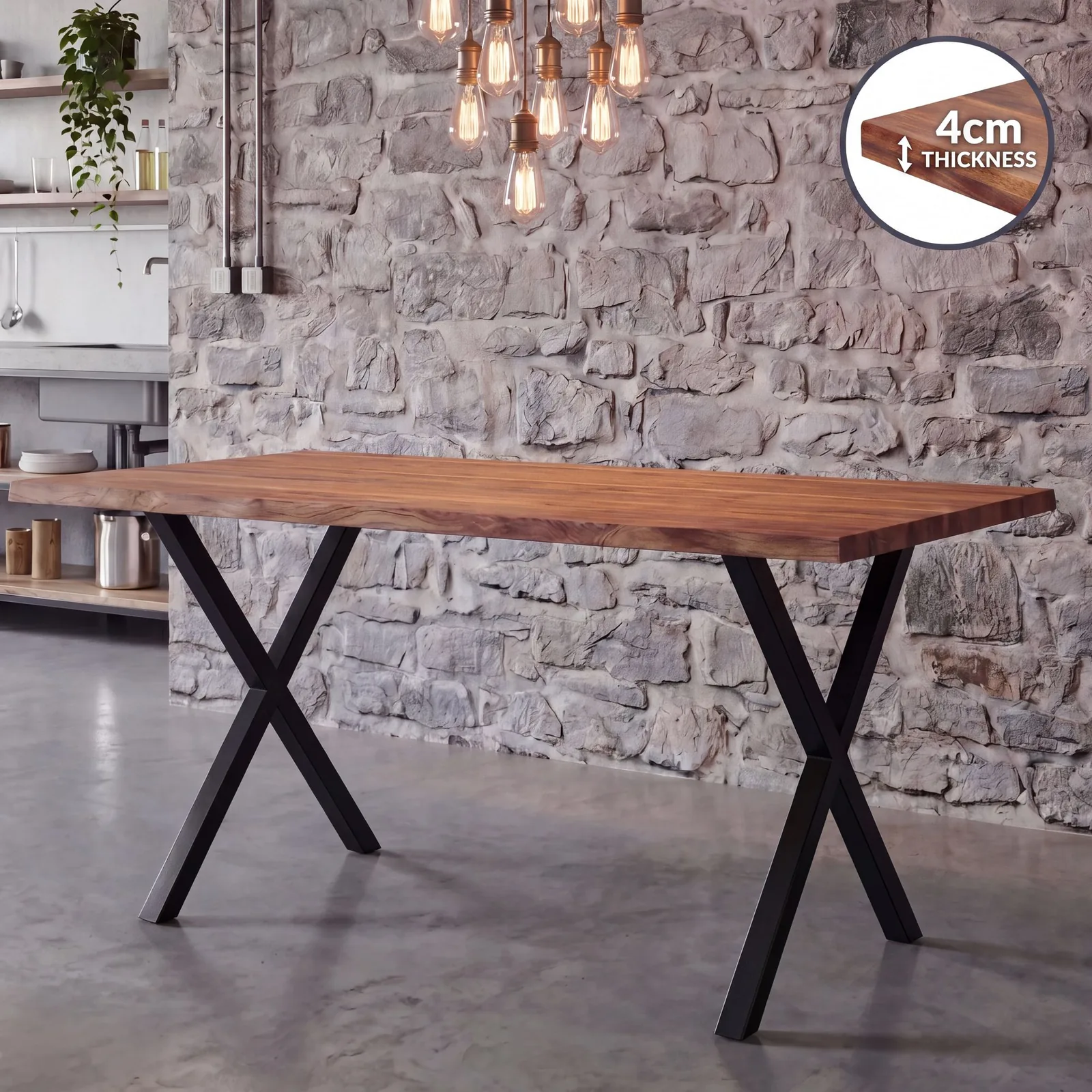 FineBuy Esszimmertisch, Braun – 120 × 60 cm