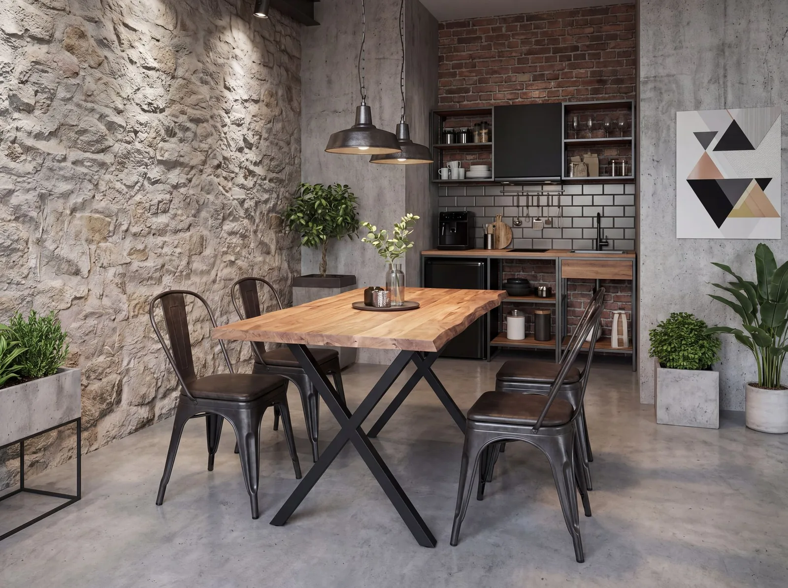 FineBuy Esszimmertisch, Braun – 120 × 60 cm