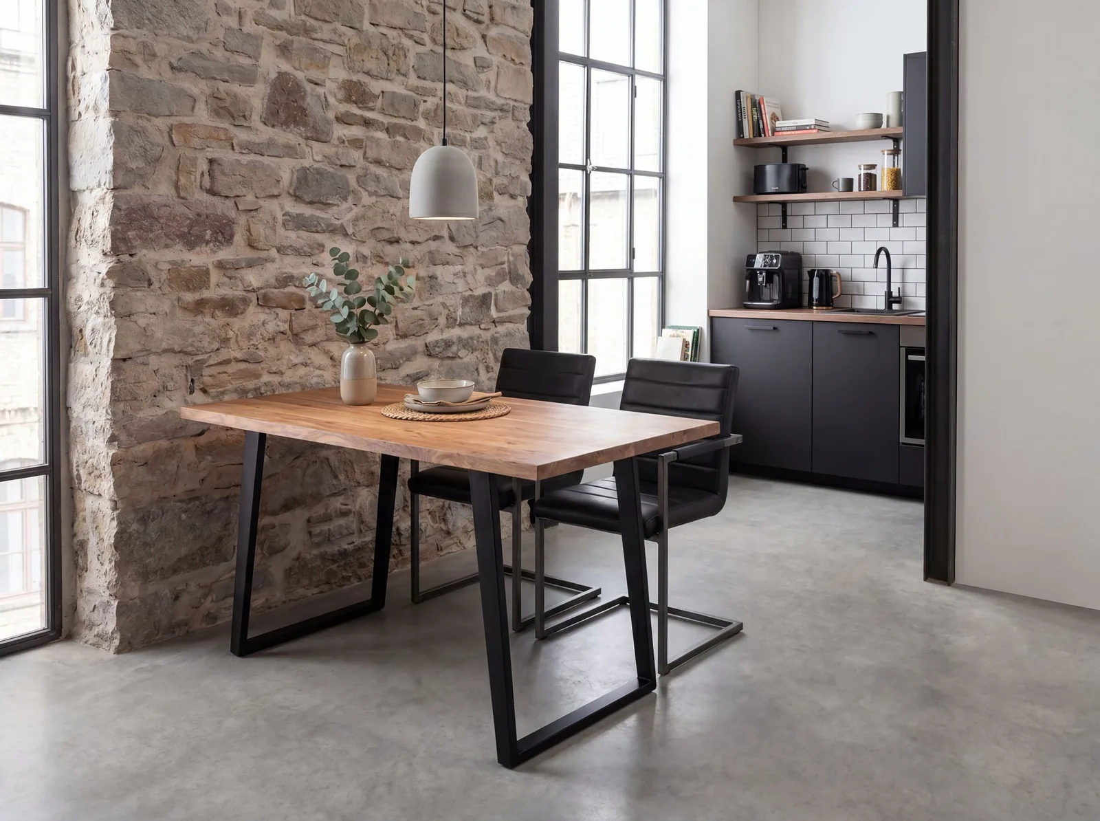FineBuy Esszimmertisch, Braun – 120 × 60 × 76 cm