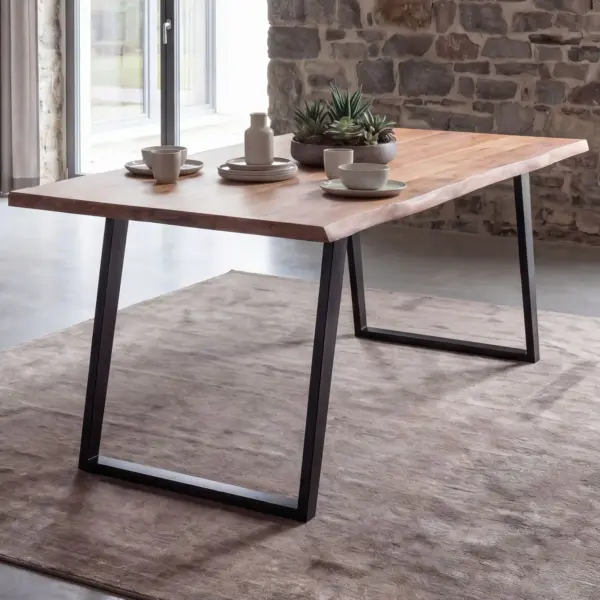 FineBuy Esszimmertisch rechteckig Massivholz Akazie Baumkante – Industrial Esstisch Baumstamm Massiv Echtholz – Küchentisch – Baumkantentisch mit schwarzem U-Gestell FineBuy Esszimmertisch rechteckig Massivholz Akazie Baumkante – Industrial Esstisch Baumstamm Massiv Echtholz – Küchentisch – Baumkantentisch mit schwarzem U-Gestell