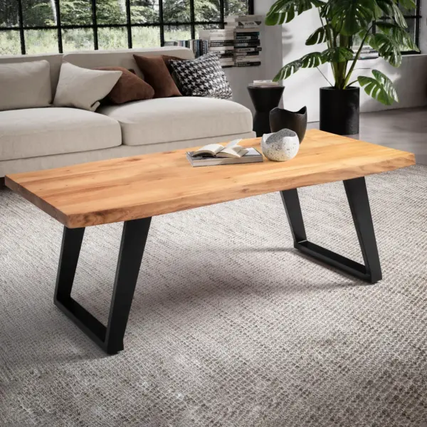 FineBuy Couchtisch, Braun – 120 × 60 × 46 cm