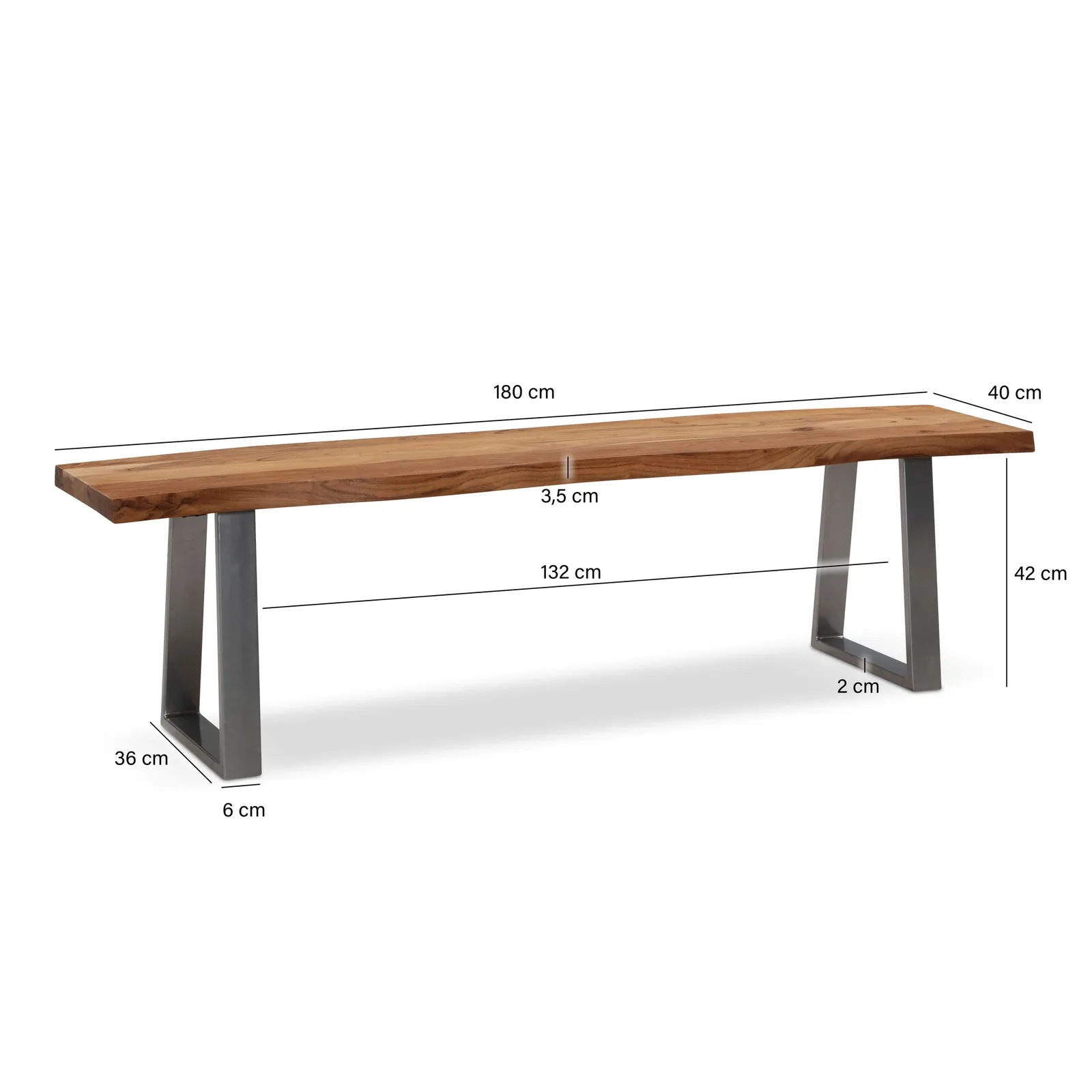 FineBuy Esszimmerbank, 180 × 40 × 45,5 cm
