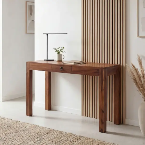 FineBuy Schreibtisch, Braun – 118 × 40 × 76 cm