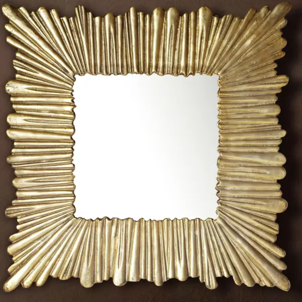 FineBuy Wandspiegel aus Aluminium, Gold – 75 × 75 cm FineBuy Wandspiegel aus Aluminium, Gold – 75 × 75 cm