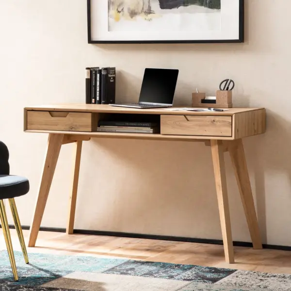 FineBuy Schreibtisch, Braun – 120 × 55 × 77 cm