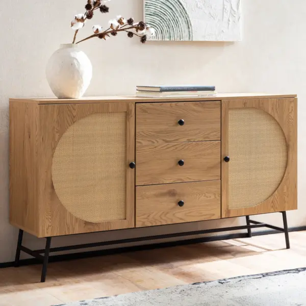 Sideboard in Eiche Dekor, Braun – 140 cm