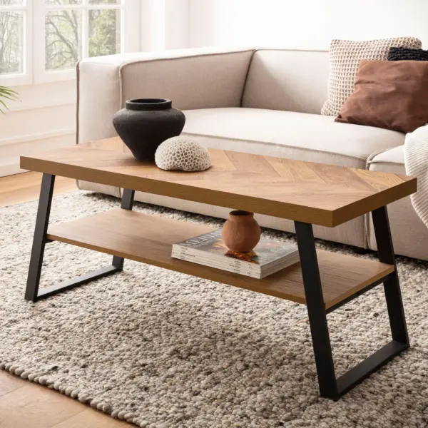 FineBuy Couchtisch, Braun – 100 × 40 × 41 cm