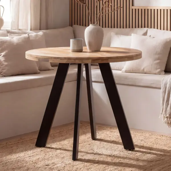 FineBuy Esstisch rund Ø, 80 cm – für 3 Personen