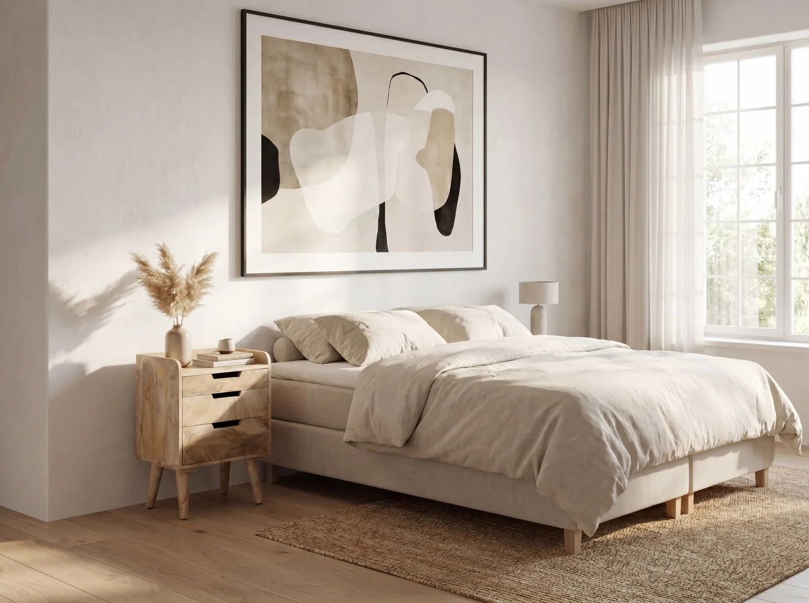 FineBuy Nachttisch aus Mango Massivholz mit 3 Schubladen & Ablage, 45 × 33 × 63 cm