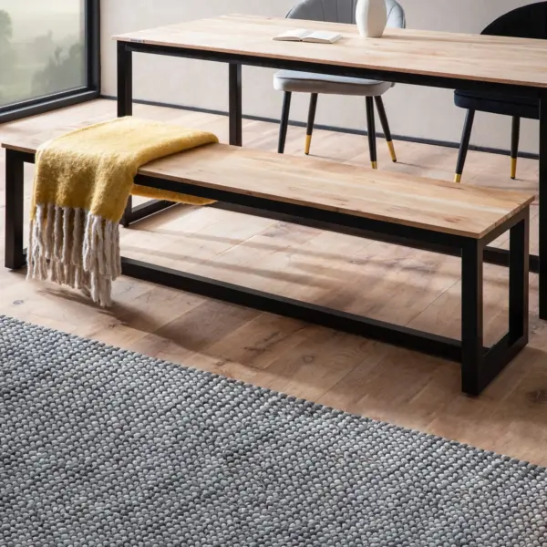 FineBuy Esszimmerbank Akazie Massivholz Metall Loft-Style, Braun FineBuy Esszimmerbank Akazie Massivholz Metall Loft-Style, Braun