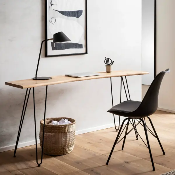 FineBuy Schreibtisch, Braun – 150 × 36 × 75 cm