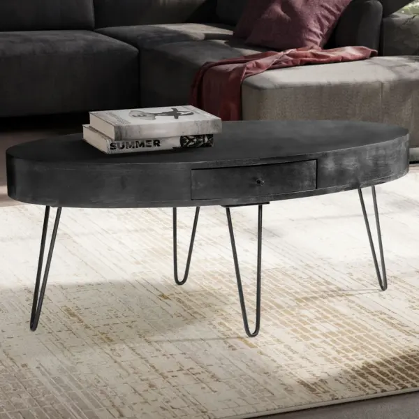 FineBuy Couchtisch, Schwarz – 100 cm