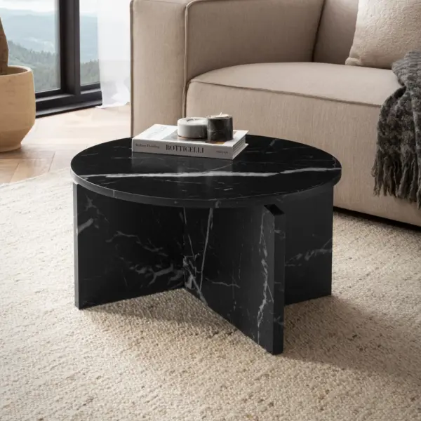 FineBuy Couchtisch 60x60x33 cm Sofatisch Modern, Schwarz