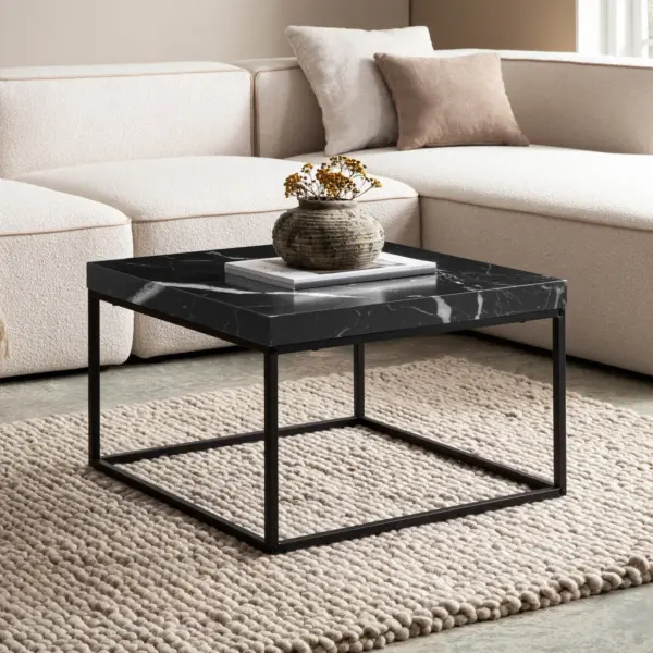 FineBuy Couchtisch 60x60x38 cm Sofatisch Modern, Schwarz