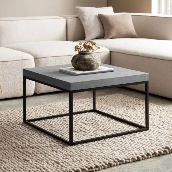 FineBuy Couchtisch 60x60x38 cm Sofatisch Modern, Grau