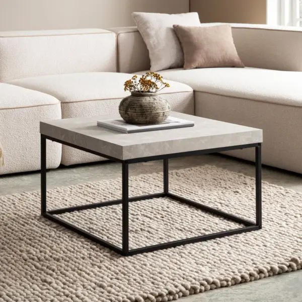 FineBuy Couchtisch 60x60x38 cm Sofatisch Modern, Beige