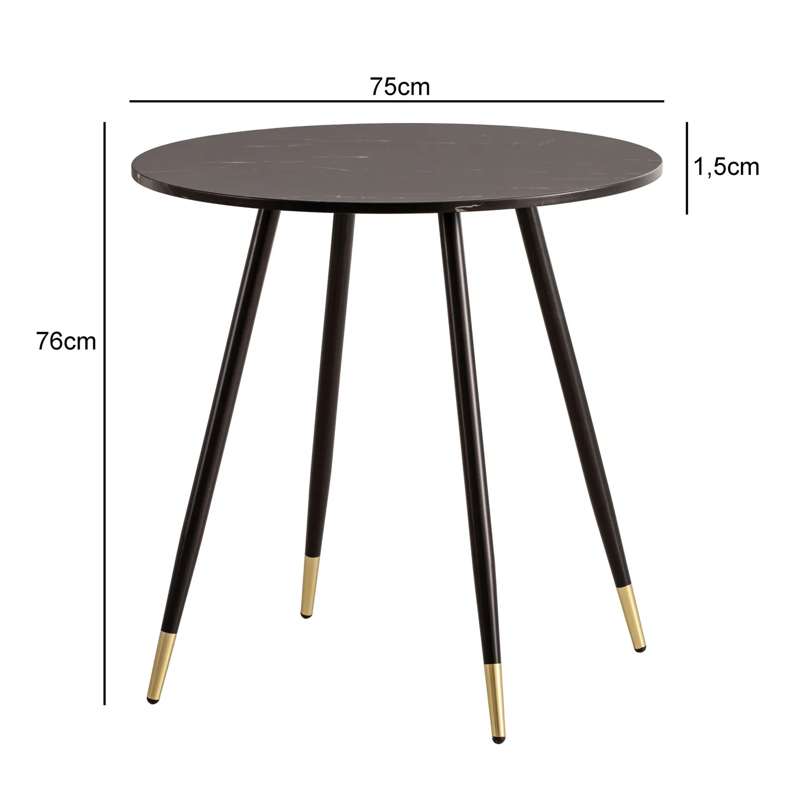 FineBuy Esszimmertisch, Weiß – 75 × 75 × 76 cm