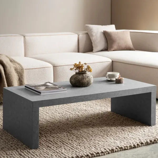 FineBuy Couchtisch 110x55x35 cm Sofatisch Zeitlos, Grau