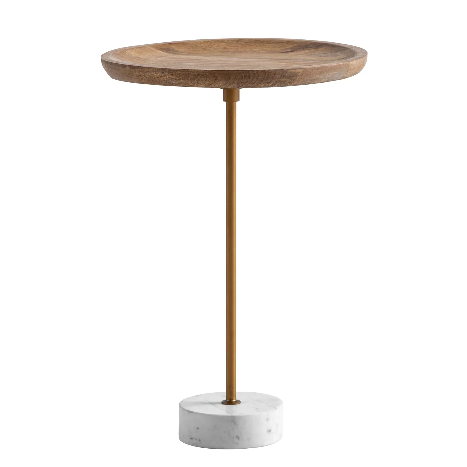 FineBuy Beistelltisch Mango Massivholz Echter Marmor, Braun – 40 × 40 × 55 cm