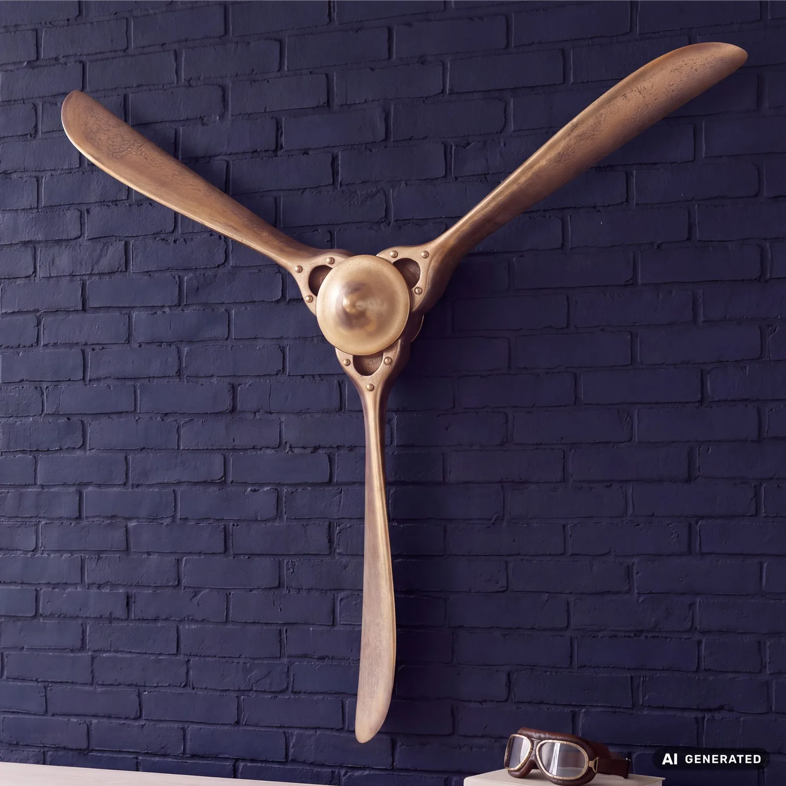 FineBuy Deko Propeller aus Aluminium, Silber – 85 × 85 cm
