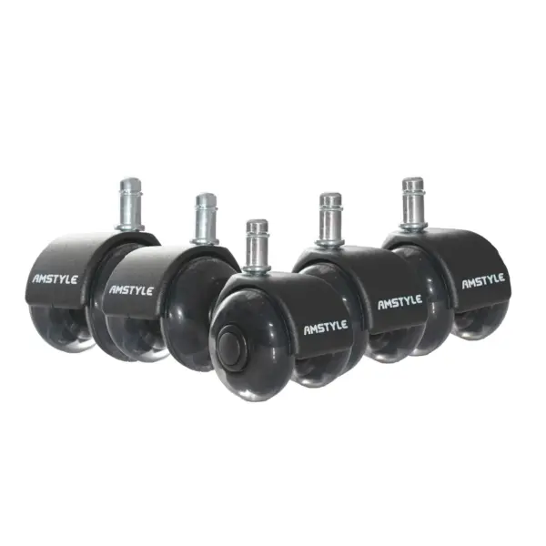 FineBuy 5er Set leichtgängige Universal-Schwerlastrollen für Bürostuhl, Schwarz – 50 mm FineBuy 5er Set leichtgängige Universal-Schwerlastrollen für Bürostuhl, Schwarz – 50 mm