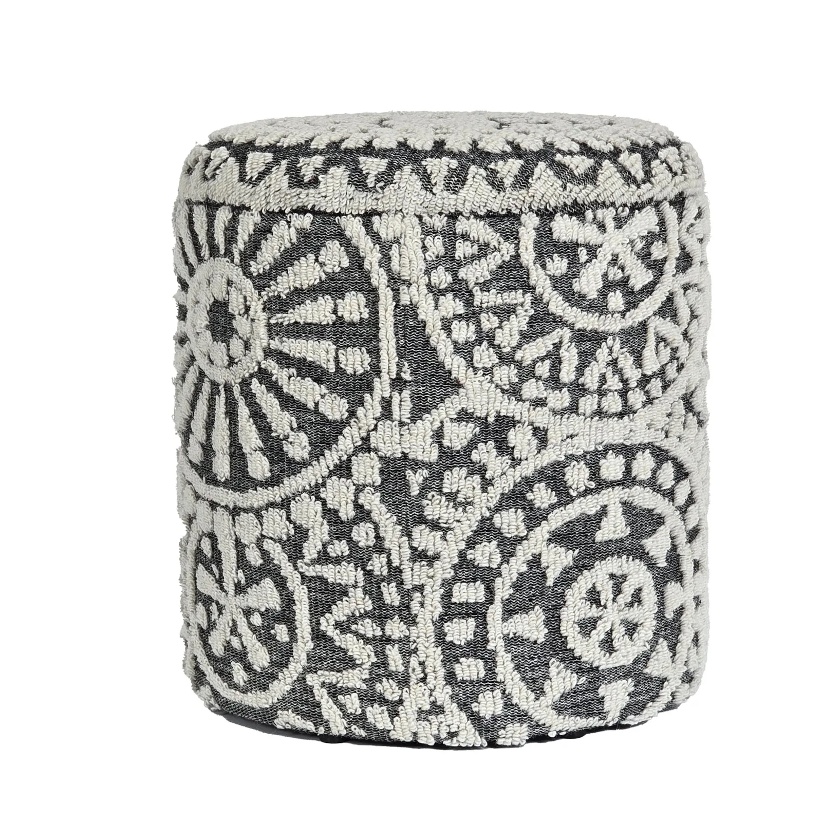 FineBuy Sitzhocker rund Ø, Grau – 40 × 45 cm