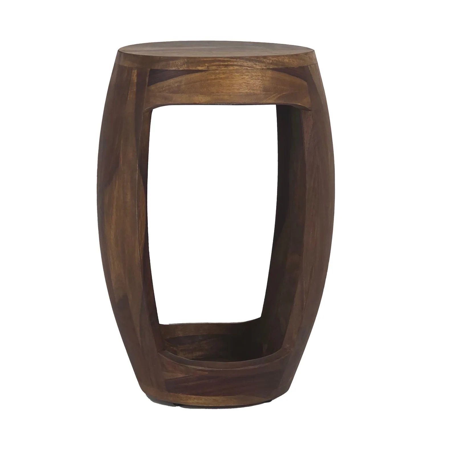 FineBuy Beistelltisch Sheesham aus Massivholz, Braun – 30 cm