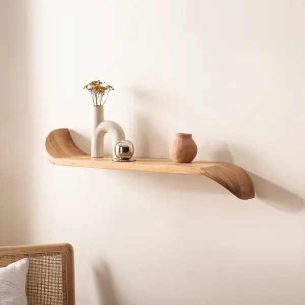 FineBuy Wandregal Mango Massivholz, Braun FineBuy Wandregal Mango Massivholz, Braun