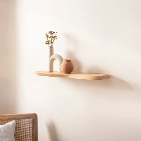 FineBuy Wandregal Akazie Massivholz – Schwebendes Design Regal für die Wand Holz massiv – Hängeregal in organischer Form – Wandboard aus Echtholz FineBuy Wandregal Akazie Massivholz – Schwebendes Design Regal für die Wand Holz massiv – Hängeregal in organischer Form – Wandboard aus Echtholz