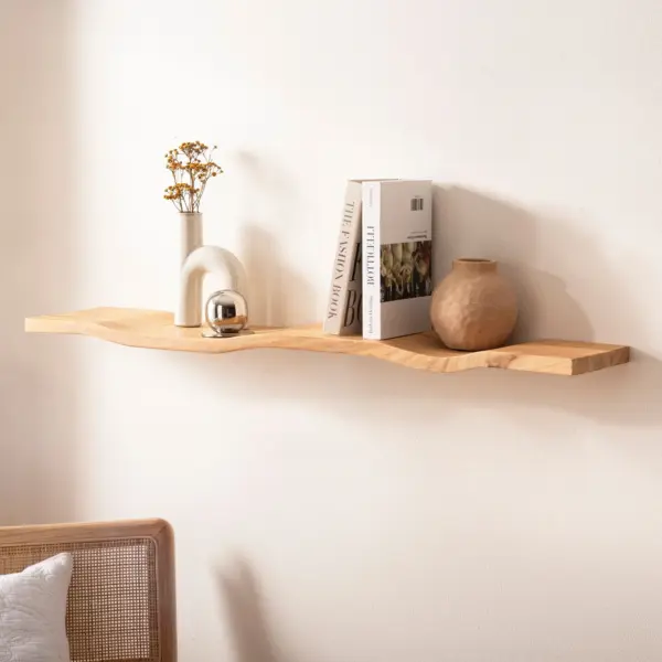 FineBuy Wandregal Akazie Massivholz – Schwebendes Design Regal für die Wand Holz massiv – Hängeregal in Wellenform – Wandboard aus Echtholz FineBuy Wandregal Akazie Massivholz – Schwebendes Design Regal für die Wand Holz massiv – Hängeregal in Wellenform – Wandboard aus Echtholz