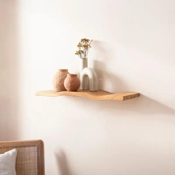 FineBuy Wandregal Akazie Massivholz – Schwebendes Design Regal für die Wand Holz massiv – Hängeregal in Wellenform – Wandboard aus Echtholz FineBuy Wandregal Akazie Massivholz – Schwebendes Design Regal für die Wand Holz massiv – Hängeregal in Wellenform – Wandboard aus Echtholz