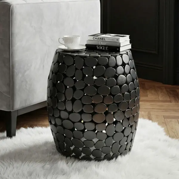 FineBuy Design Beistelltisch rund 40cm aus Aluminium – Couchtisch Alu – kleiner Wohnzimmertisch Metall – Dekotisch Wohnzimmer Handmade FineBuy Design Beistelltisch rund 40cm aus Aluminium – Couchtisch Alu – kleiner Wohnzimmertisch Metall – Dekotisch Wohnzimmer Handmade