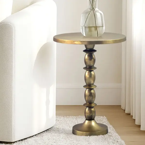 FineBuy Beistelltisch Gold 40cm Aluminium Tisch Rund – Anstelltisch Raw Finish – Design Wohnzimmertisch Dekotisch – Metalltisch Orientalisch Modern – Sofatisch Couchtisch Handmade FineBuy Beistelltisch Gold 40cm Aluminium Tisch Rund – Anstelltisch Raw Finish – Design Wohnzimmertisch Dekotisch – Metalltisch Orientalisch Modern – Sofatisch Couchtisch Handmade