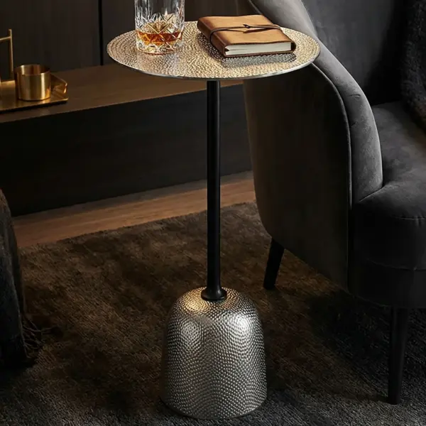 FineBuy Beistelltisch Aluminium 29cm, Silber