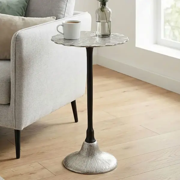 FineBuy Beistelltisch Aluminium 29cm, Silber
