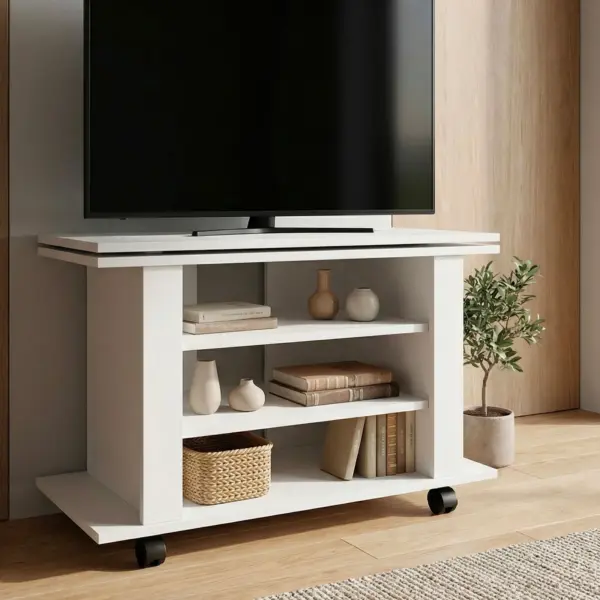 FineBuy TV Lowboard, Weiß – 78 cm